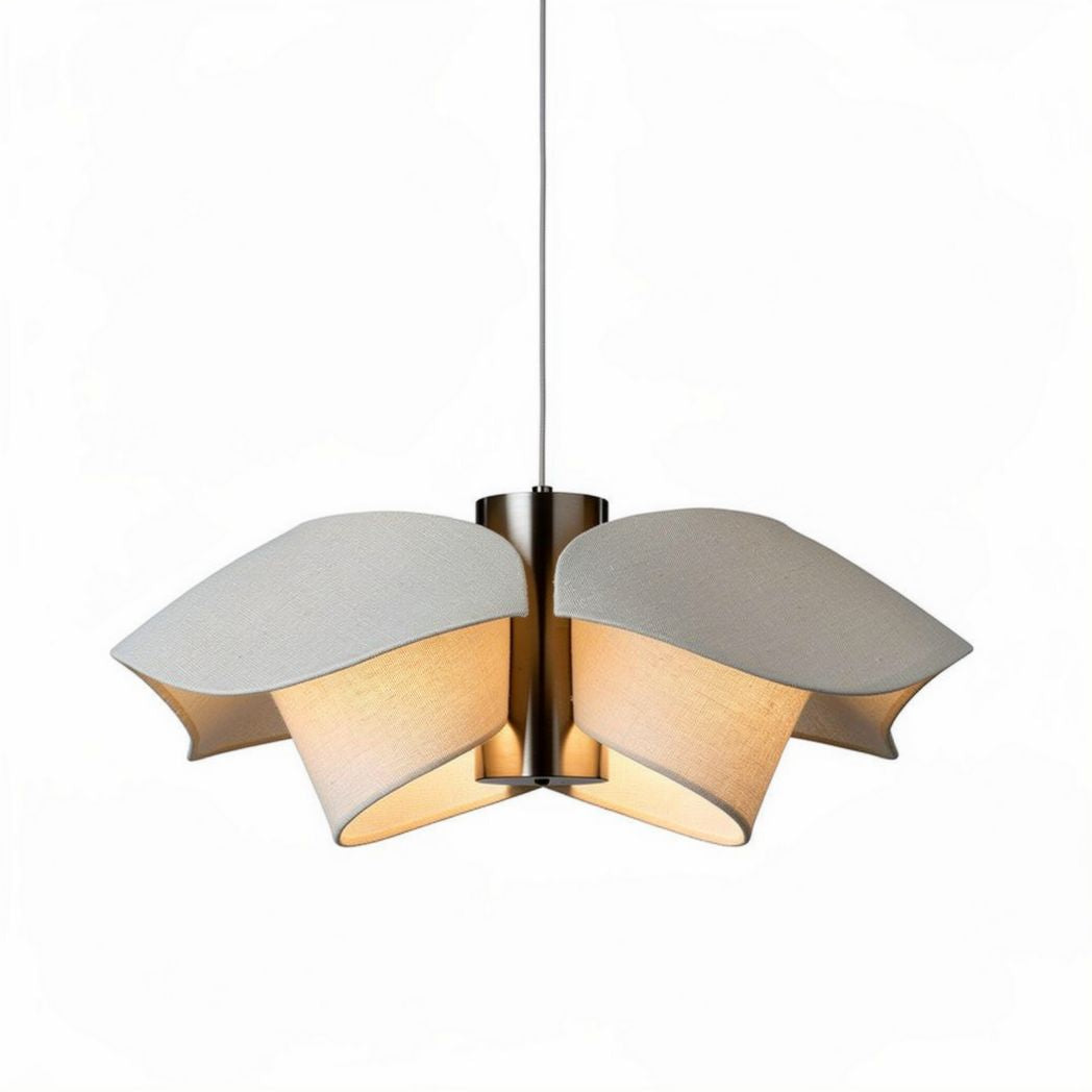 Hanglamp met vierseizoenen design van stof en metaal 30 x 30 x 20cm