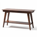 Houten bureau met lade en onderplank 120 x 40 x 75cm bruin