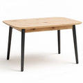 Houten tafel 120 x 80 x 75 cm met metalen poten voor eetkamer of kantoor